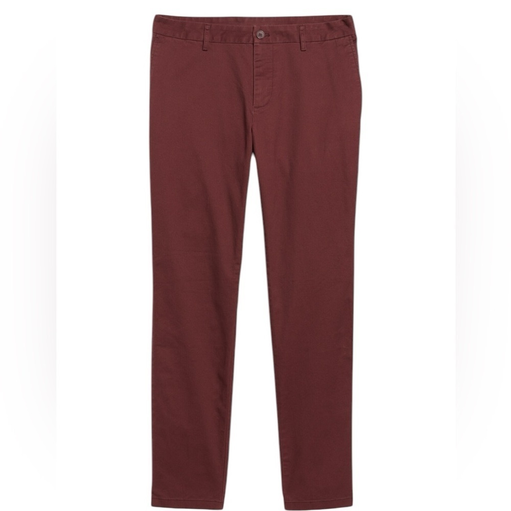 Old Navy Mens Athletic Taper Built In Flex Chino Maroon Pants Size 42x30